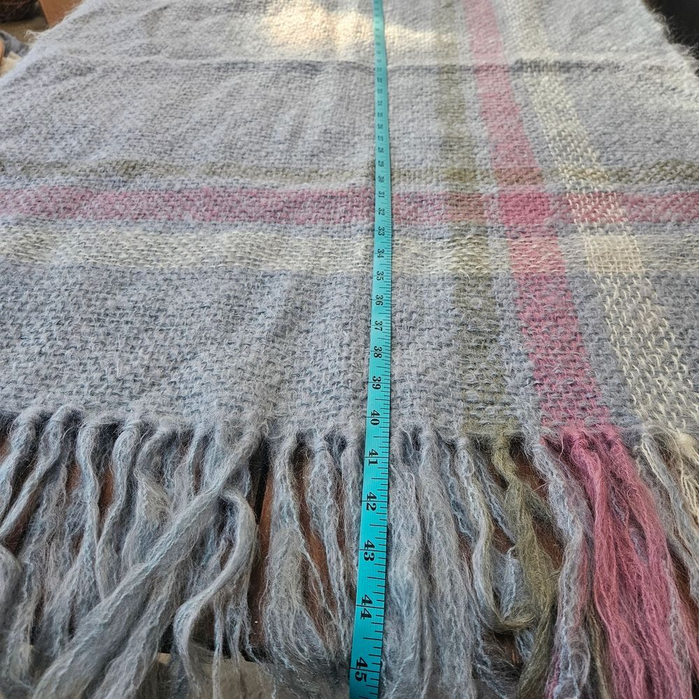 SUZANNE SCHWARTZ Kentucky Handwoven Mohair Wool Knit Shawl Wrap Scarf 29"x82" - Picture 8 of 9